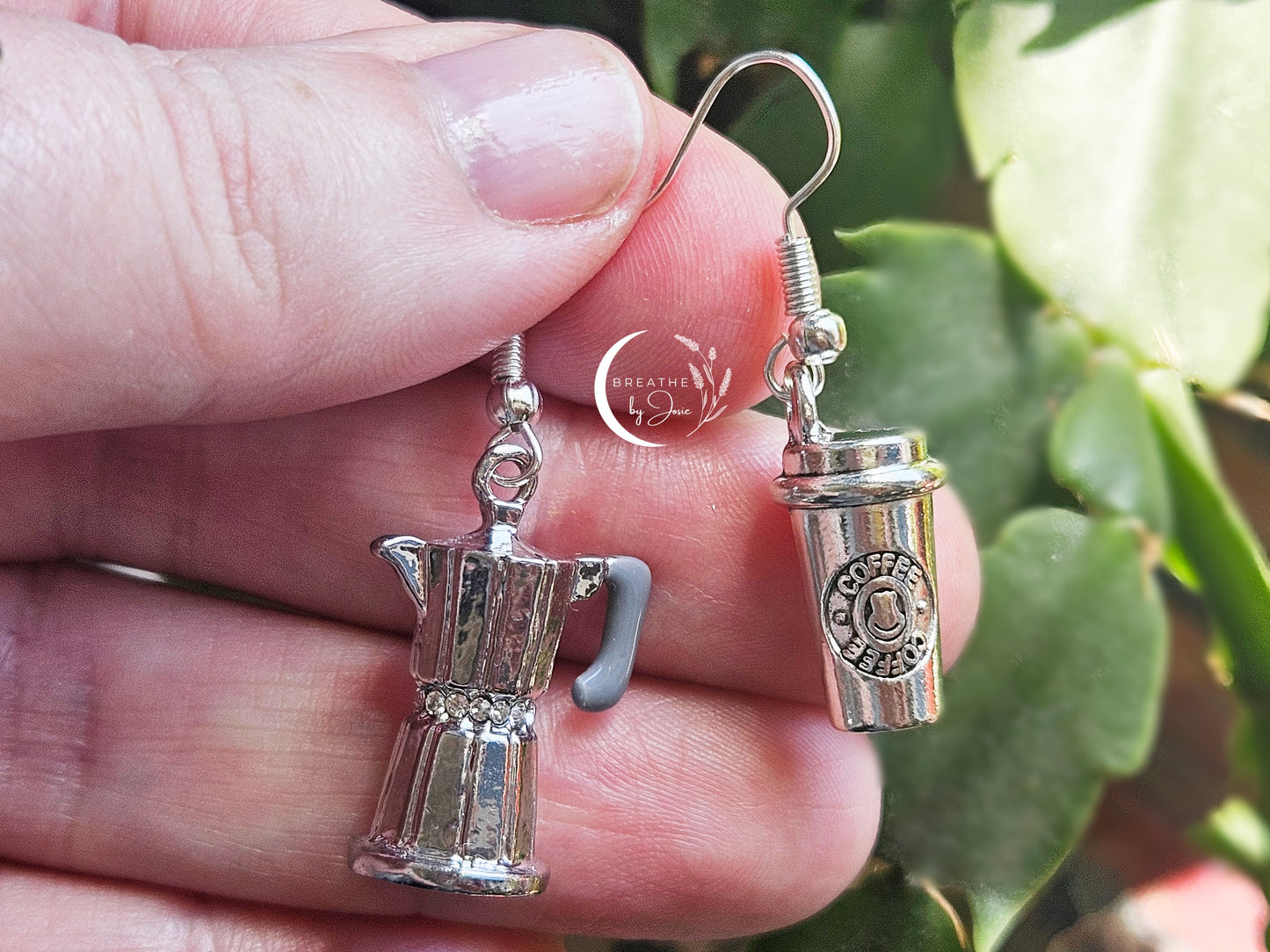 Espresso Moka Pot + Coffee Cup Mismatched Earrings