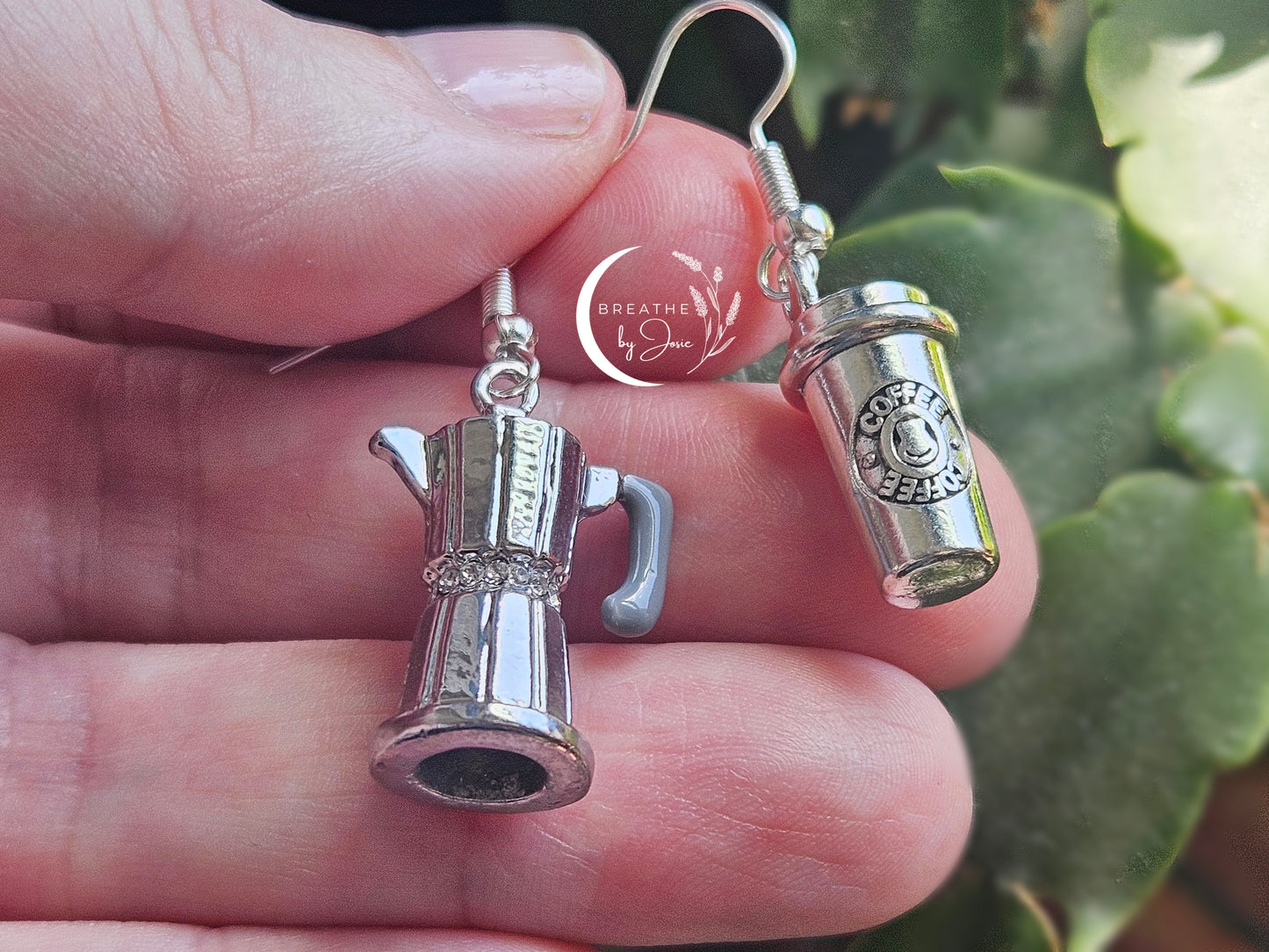 Espresso Moka Pot + Coffee Cup Mismatched Earrings