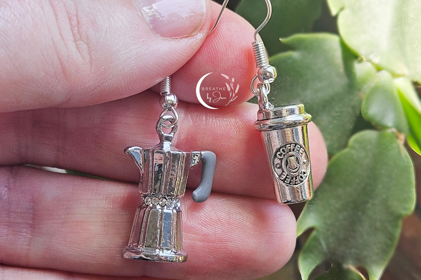 Espresso Moka Pot + Coffee Cup Mismatched Earrings