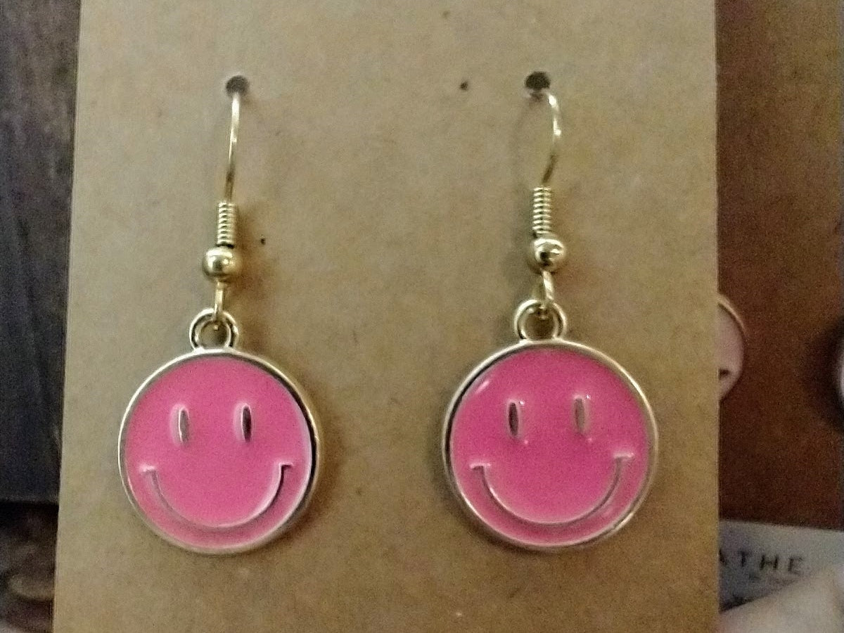 Smiley Face Dangle Earrings
