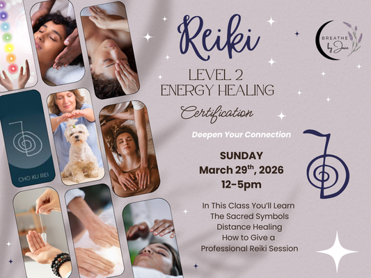 Sun 3/29/26 - Reiki Level 2 Energy Healing Certification