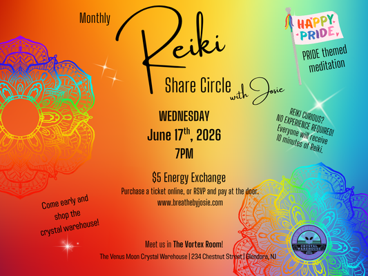 Wednesday 6/17/26 - Reiki Share Circle @ The Venus Moon Crystal Warehouse, Glendora