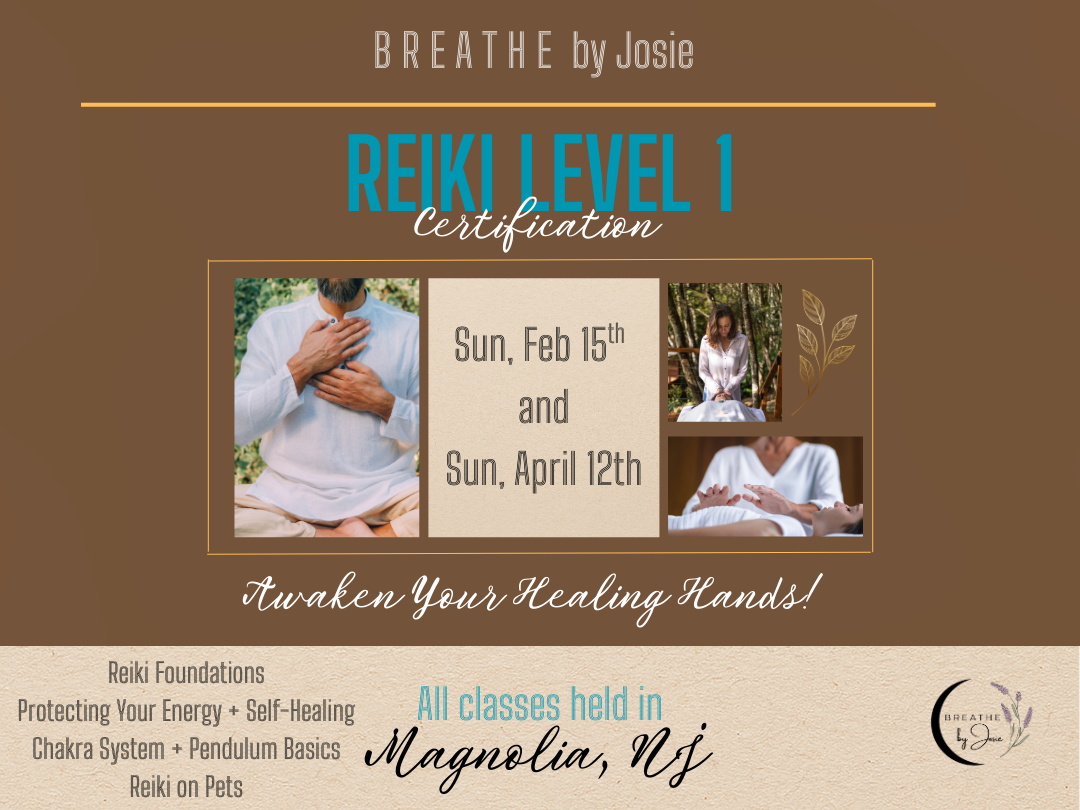 Sunday 2/15/26 (sold out) or 4/12/26 - Reiki Level 1 Energy