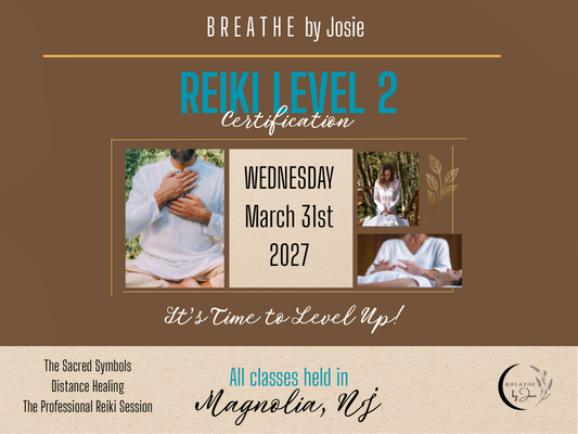 Wednesday 3/31/27 - Reiki Level 2 Energy Healing Certification