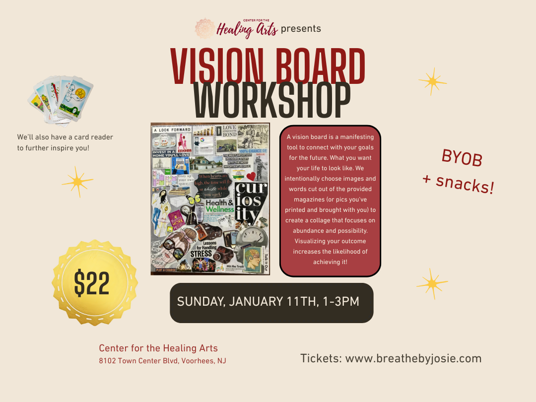 Sun 1/11/26 - Vision Board Workshop @ Center for the Healing Arts, Voorhees