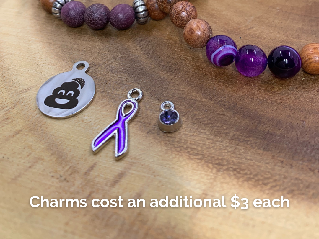IBD Awareness Purple Wood Bracelet
