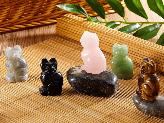 Cat Carved Crystal