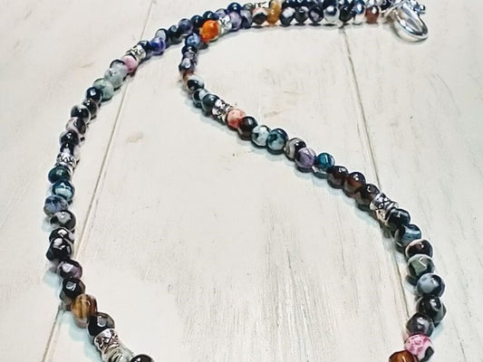 Multicolored Agate & Elephant Gemstone Necklace