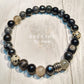 Gray Mixed Gemstone 8” Mala Bracelet