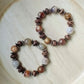 Chunky Agate & Coconut Wood Gemstone Mala Bracelet