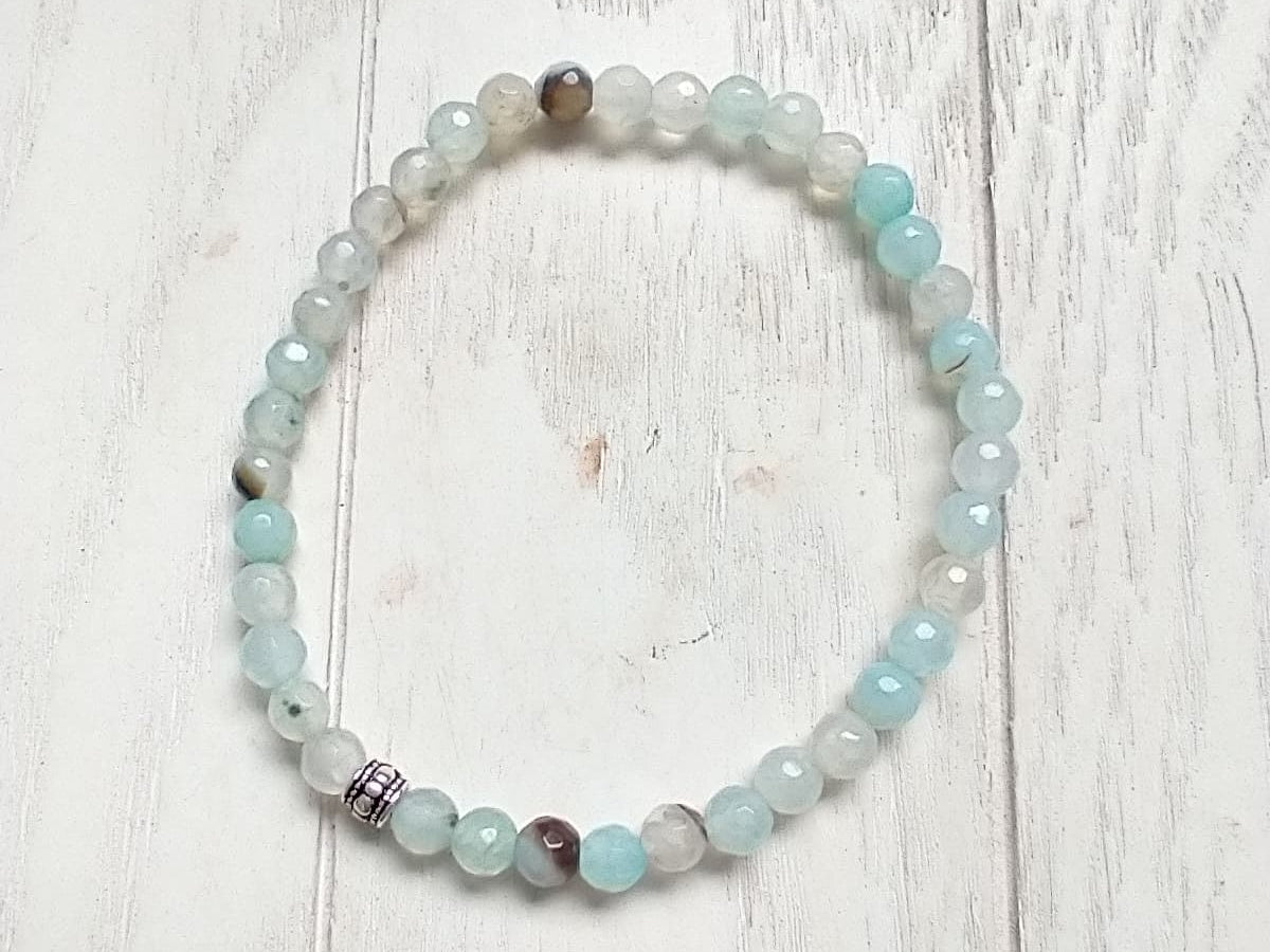 Blue Agate Gemstone Mini Bracelet