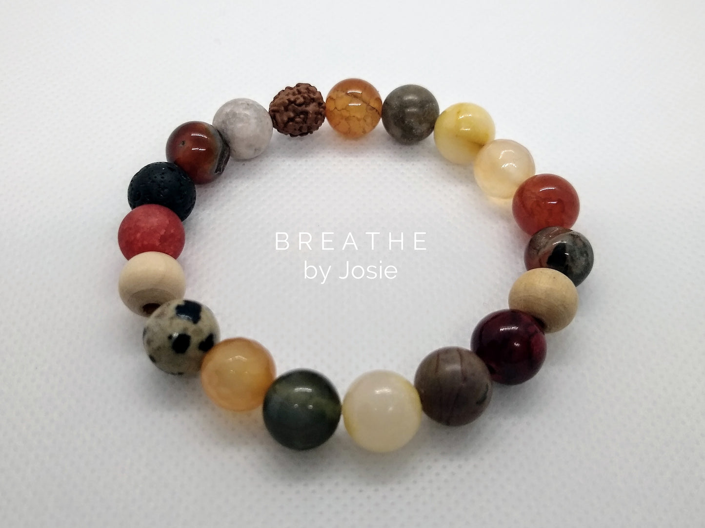 Chunky Mixed Earth Tone Gemstone Mala Bracelet (OOAK)