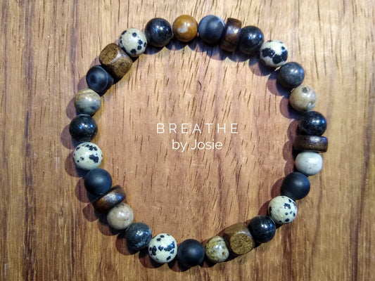 Black Mixed Gemstone 8” Bracelet