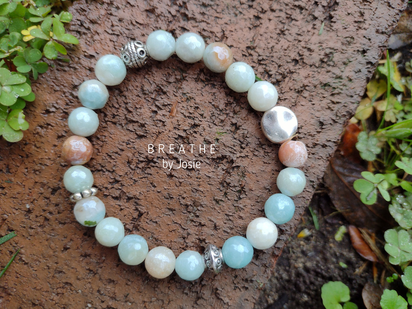 Mystic Amazonite Natural Gemstone Mala Bracelet