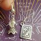 Tarot Card + Crystal Ball Mismatched Silver Dangle Earrings