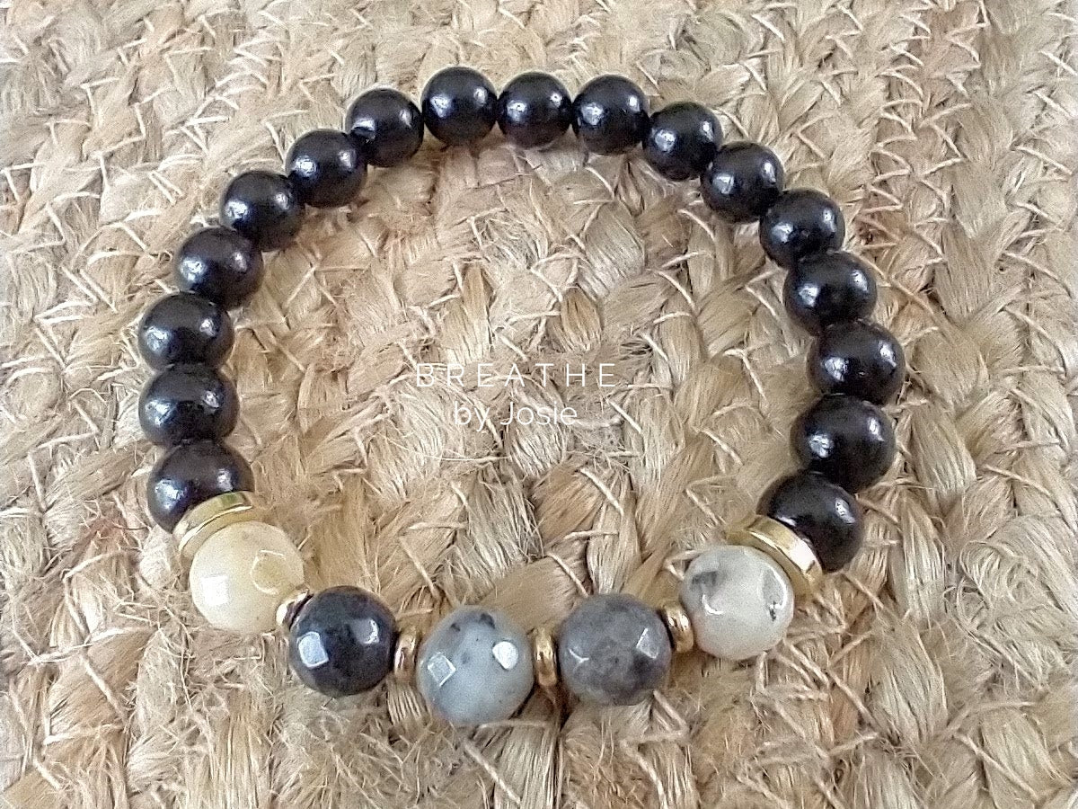 Amazonite & Rosewood Natural Gemstone Bracelet