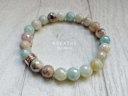 Mystic Amazonite Natural Gemstone Mala Bracelet