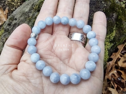 Aquamarine March Birthstone Genuine Gemstone Bracelet