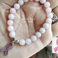 Pink Ribbon Breast Cancer Awareness Rose Quartz Gemstone Bracelet