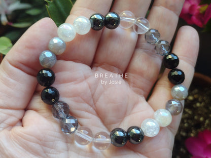 Manifest + Protect II Mixed Genuine Natural Gemstone Mala Bracelet