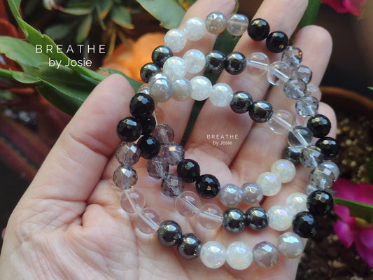 Manifest + Protect II Mixed Genuine Natural Gemstone Mala Bracelet