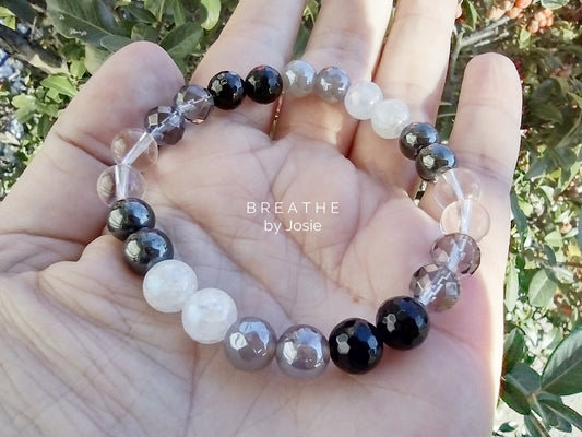 Manifest + Protect II Mixed Genuine Natural Gemstone Mala Bracelet