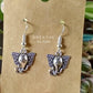 Silver Elephant Head Dangle Earrings