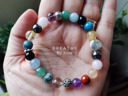 Grounded in Gratitude Mixed Genuine Natural Gemstone Mala Bracelet