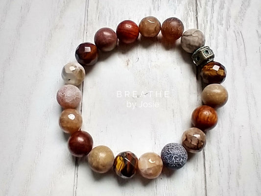 Chunky Mixed Browns Gemstone Bracelet