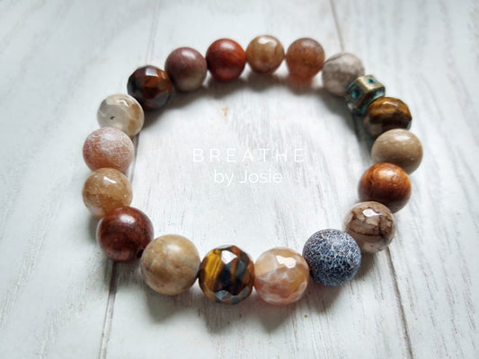 Chunky Mixed Browns Gemstone Bracelet