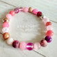 Mixed Pinks Genuine Natural Gemstone Mala Bracelet