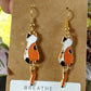 Orange Cats Dangle Earrings