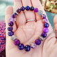 Purple + Silver Mixed Gemstone Mala Bracelet