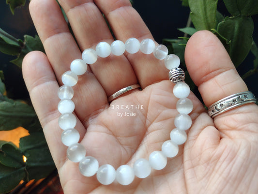 Selenite Crystal Gemstone Bracelet