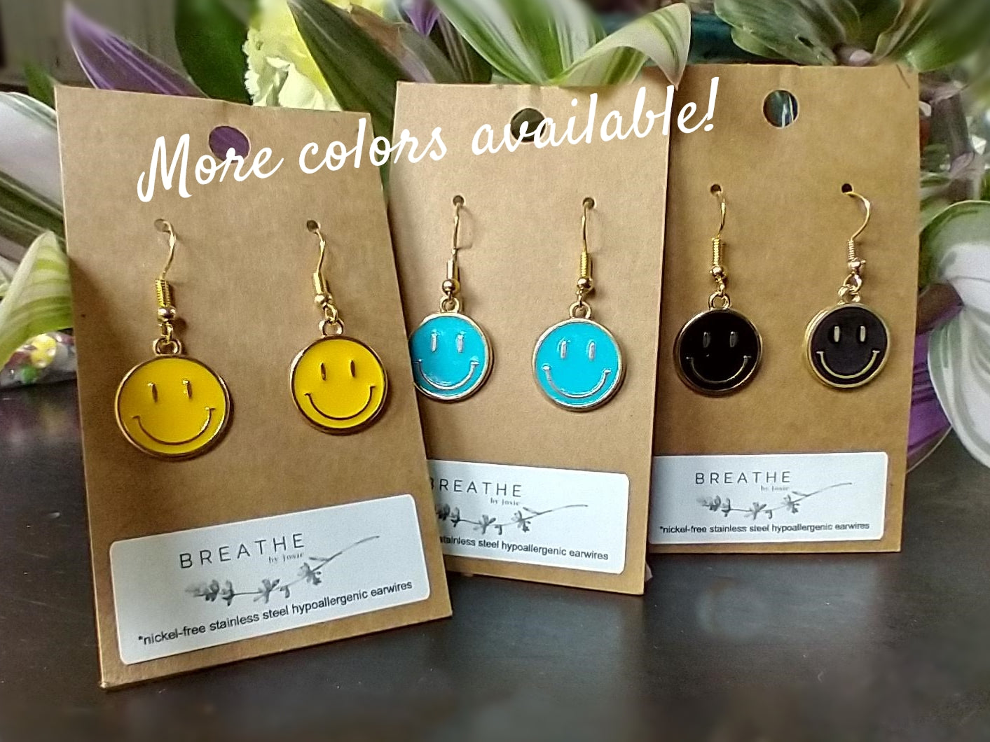 Smiley Face Dangle Earrings