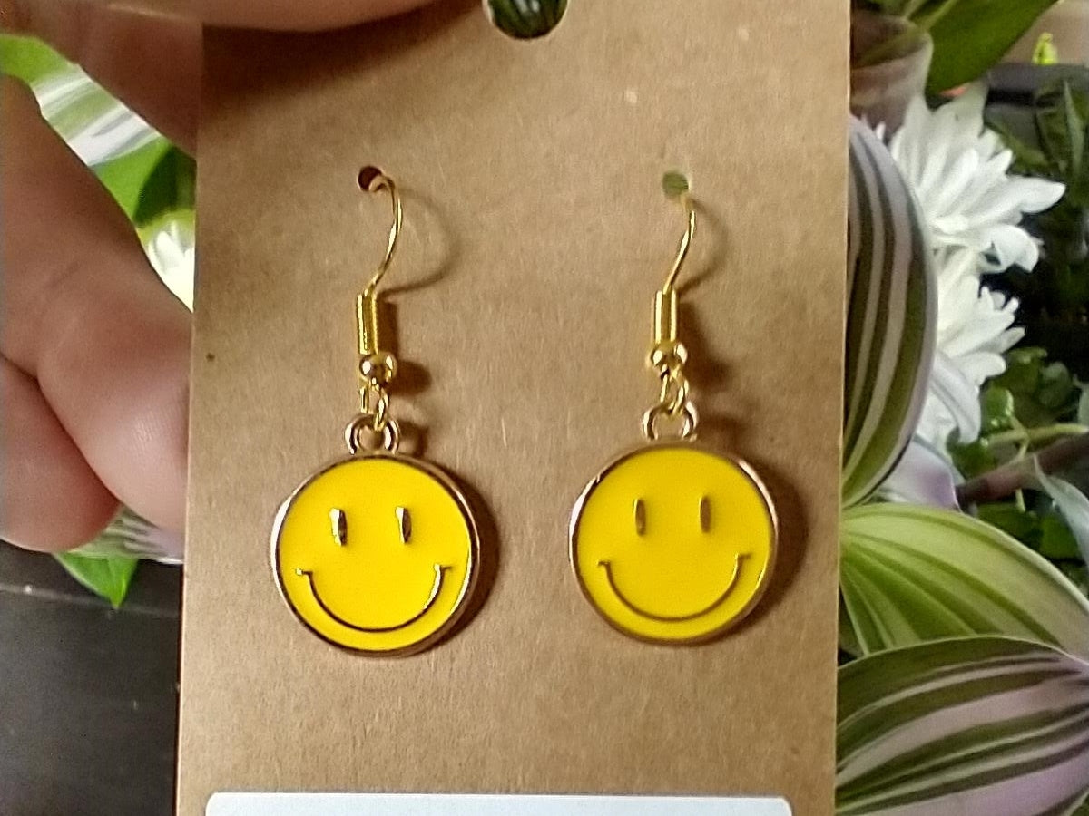 Smiley Face Dangle Earrings